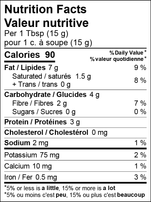 Nutrition facts Cashew Butter, Smooth (organic) -365g