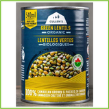 Organic green canned lentils