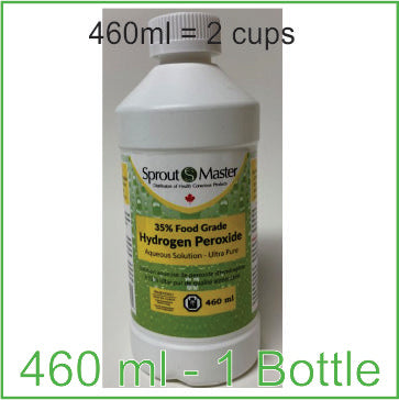 35% Food Grade Hydrogen Peroxide  460 ml (1 or 3 or 18 bottles)