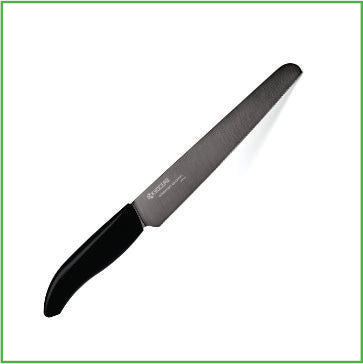 7 inch Serrated bread knife with black blade