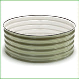 Mist Green Birdies, Short Round Metal Raised Garden Bed (16lbs)
