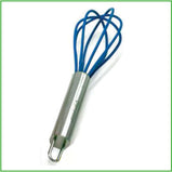 Mini whisk silicone and stainless steel, blue
