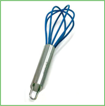 Mini whisk silicone and stainless steel, blue