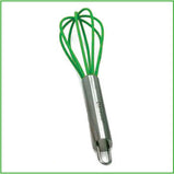 Mini whisk silicone and stainless steel, green