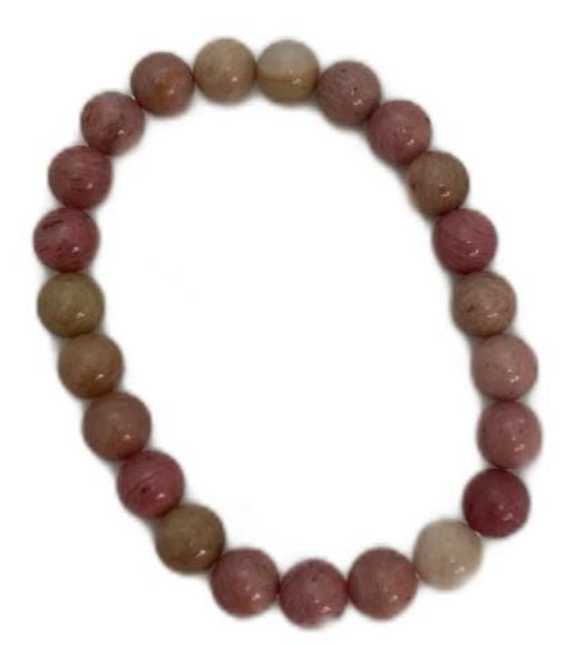 Pink Rhodonite bead bracelet