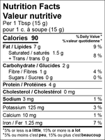 Nutrition facts Pumpkin Seed Butter (Organic) 250g