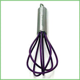 Mini whisk silicone and stainless steel, purple