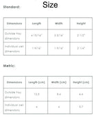 6-Cell Seed Starting Trays -size chart
