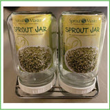 2 sprouting jars with tray and rack