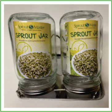 Sprouting jars with tray and rack