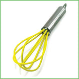 Mini whisk silicone and stainless steel, yellow