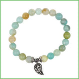 Bead Bracelet, Amazonite with charm