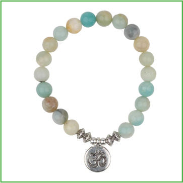 Bead Bracelet, Amazonite with charm