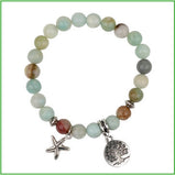 Bead Bracelet, Amazonite with charm