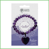 Bead Bracelet -Amethyst w/heart