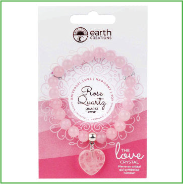 Rose Quartz Bracelet w/heart