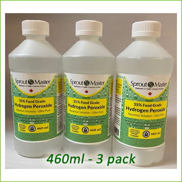35% Food Grade Hydrogen Peroxide  460 ml x3