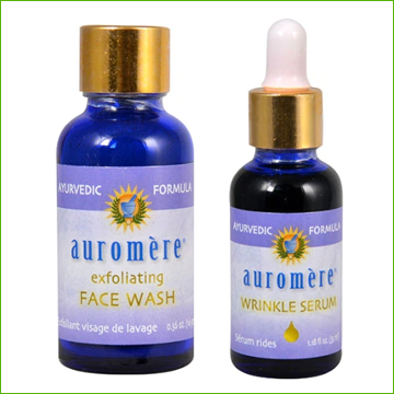 Auromere Beauty Care Bundle, eye wash and wrinkle serum