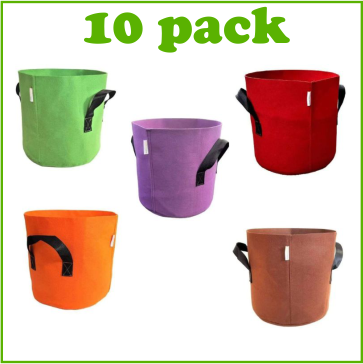 Bootstrap Farmer, Grow Bags -7 gallon Colored Fabric Pots 10pk