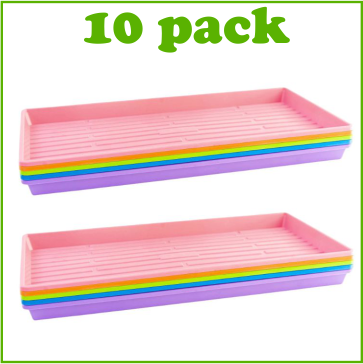 Tray Bootstrap Farmer Microgreen Shallow Extra Strength No Holes- Colors 10pk