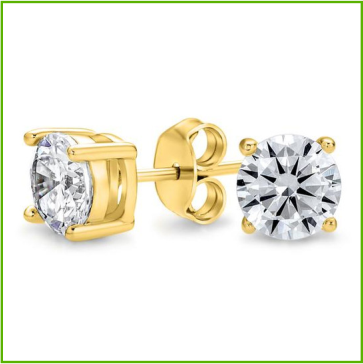 Tachyon, 5mm Tachyon CZ Stud Earrings -Gold Plated