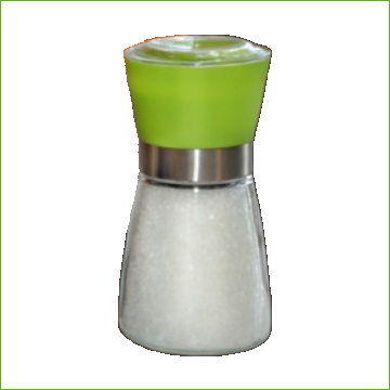 Glass Bottom Salt Grinder -green