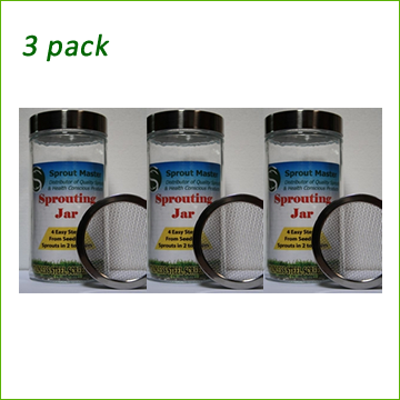 Glass Sprouting Jar 2 L - 3 pack