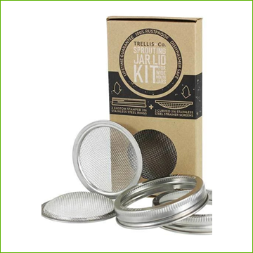 Trellis Stainless Steel Wide Mouth Sprouting Jar Lids (2pk)