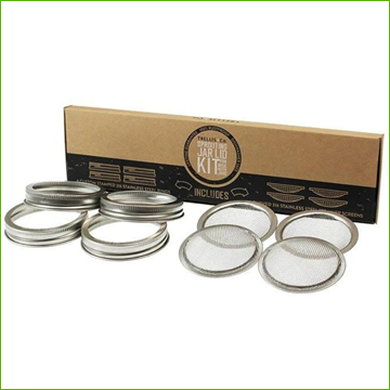 Trellis Stainless Steel Wide Mouth Sprouting Jar Lids (4pk)